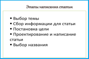 План работы над статьей